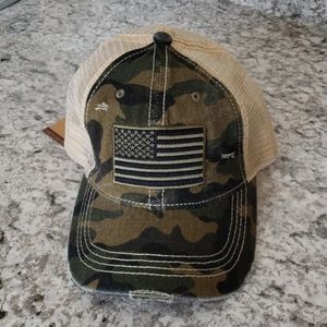 Olive green camo with American flag CC cap